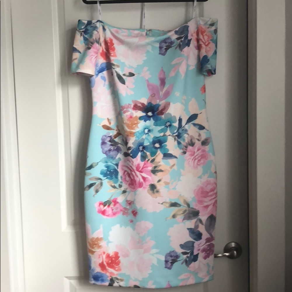 Gorgeous off the shoulder florals dress